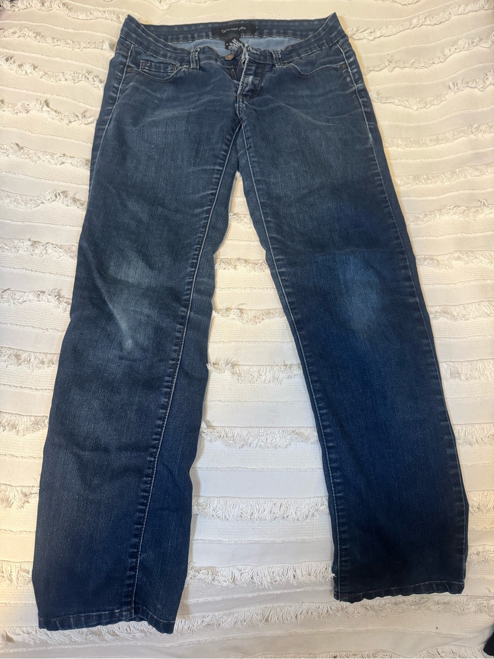 Calvin Klein Women's Dark Blue Straight-Leg Jeans